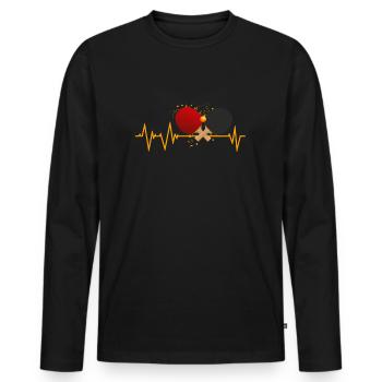 Table tennis and ping pong - Men's Premium Organic Long Sleeve Shirt - black - Front - Nico (187cm)