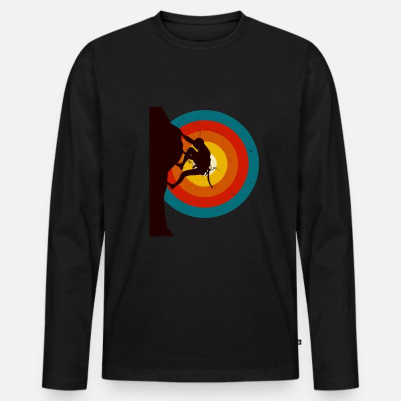 Felsklettern Geschenk Bergsteiger - Männer Premium Bio Langarmshirt - Schwarz