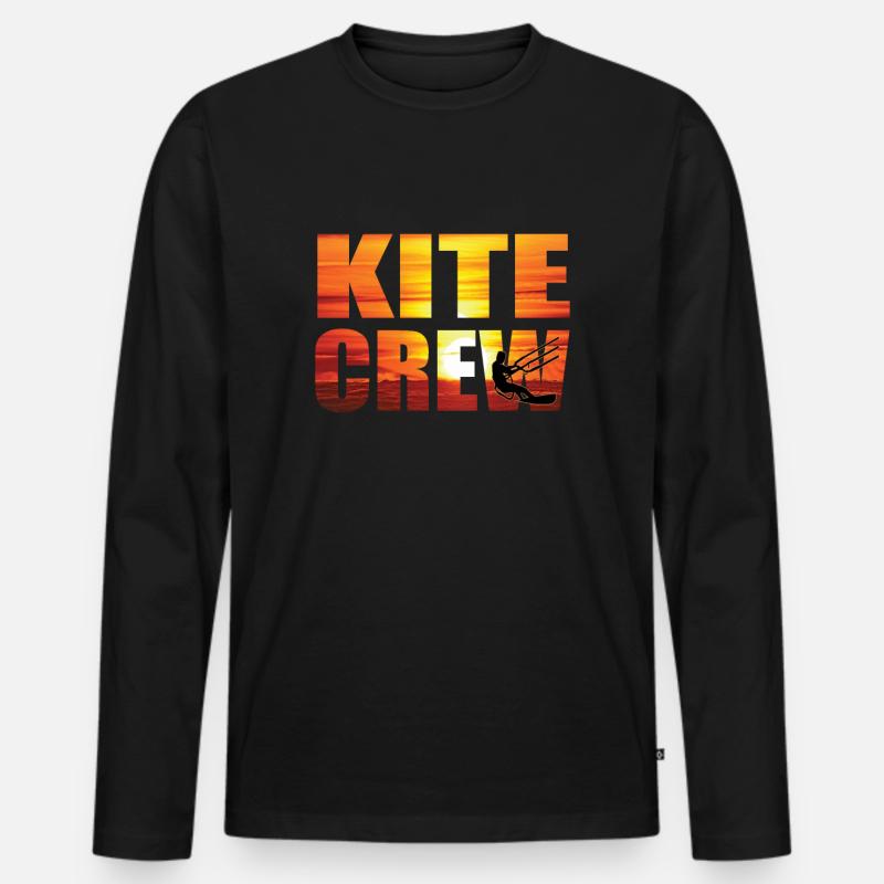 Kitesurfen Kite Crew - Männer Premium Bio Langarmshirt - Schwarz