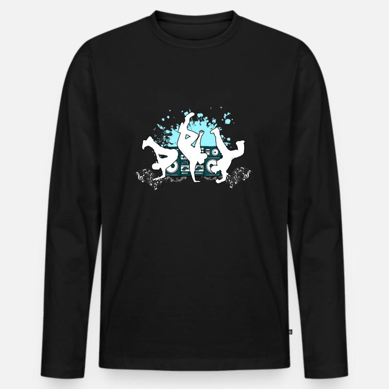 Breakdance Hip-Hop Geschenk - Männer Premium Bio Langarmshirt - Schwarz