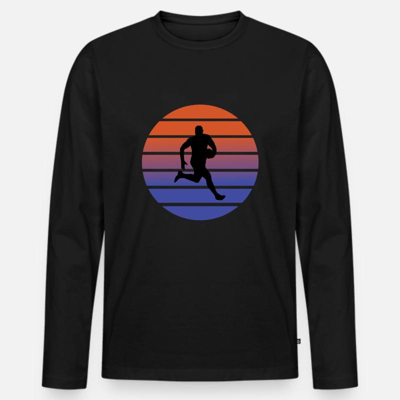 Rugby - Männer Premium Bio Langarmshirt - Schwarz