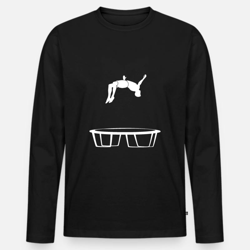 Trampolin Geschenk - Männer Premium Bio Langarmshirt - Schwarz