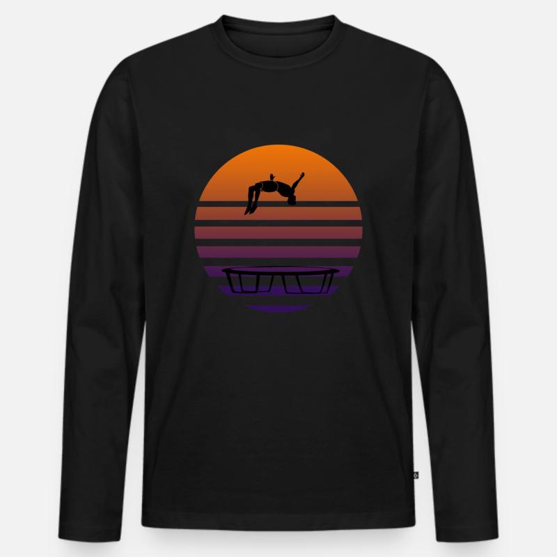 Trampolin - Männer Premium Bio Langarmshirt - Schwarz
