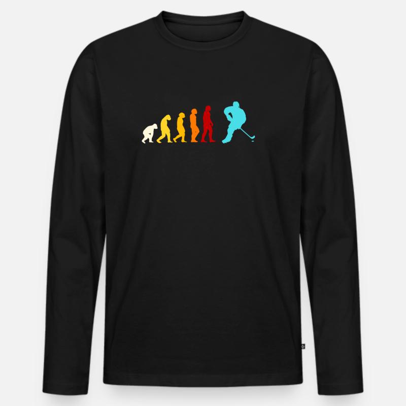 Inlinehockey Evolution Geschenk - Männer Premium Bio Langarmshirt - Schwarz