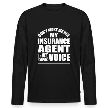 Versicherungsvertreter Spruch - Männer Premium Bio Langarmshirt - Schwarz - Vorne - Nico (187cm)