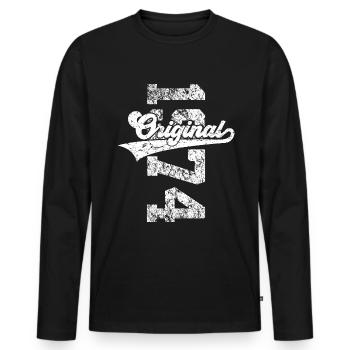 52E ANNIVERSAIRE ORIGINAL 1974 - T-shirt manches longues Premium bio Homme - noir - Devant - Nico (187cm)