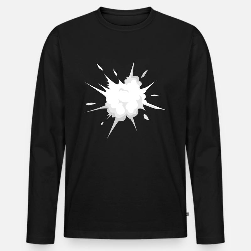 Explosion - Männer Premium Bio Langarmshirt - Schwarz