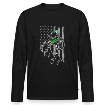 VTT de descente - VTT - T-shirt manches longues Premium bio Homme - noir - Devant - Nico (187cm)