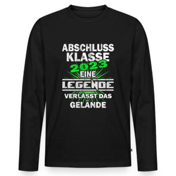 Abschlussklasse 2023 Abitur 2023 - Männer Premium Bio Langarmshirt - Schwarz - Vorne - Nico (187cm)