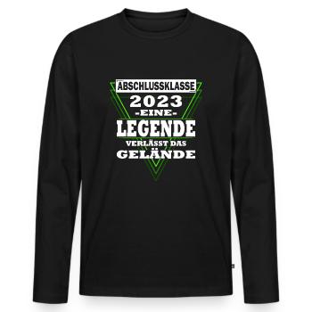 Abschlussklasse 2023 Abitur 2023 - Männer Premium Bio Langarmshirt - Schwarz - Vorne - Nico (187cm)