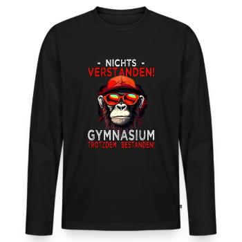 Abschlussklasse 2023 - Abi / Abitur 2023 - Männer Premium Bio Langarmshirt - Schwarz - Vorne - Nico (187cm)