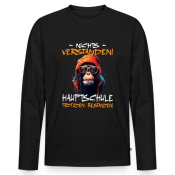 Hauptschule bestanden - Schulabschluss - Männer Premium Bio Langarmshirt - Schwarz - Vorne - Nico (187cm)