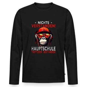 Hauptschule bestanden - Schulabschluss - Männer Premium Bio Langarmshirt - Schwarz - Vorne - Nico (187cm)