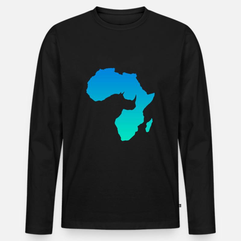 Afrika - Männer Premium Bio Langarmshirt - Schwarz