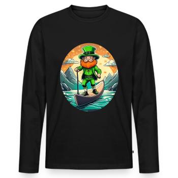 Planche à pagaie Shamrock Shamrock de la Saint-Patrick - T-shirt manches longues Premium bio Homme - noir - Devant - Nico (187cm)