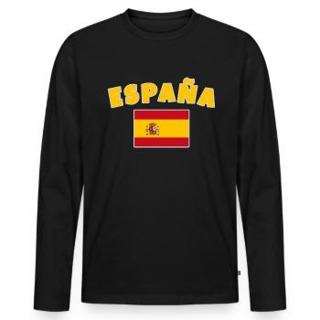 Espagne - T-shirt manches longues Premium bio Homme - noir - Devant - Nico (187cm)