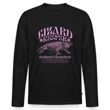 Jackson's Chamäleon Echsenhalter - Männer Premium Bio Langarmshirt - Schwarz - Vorne - Nico (187cm)
