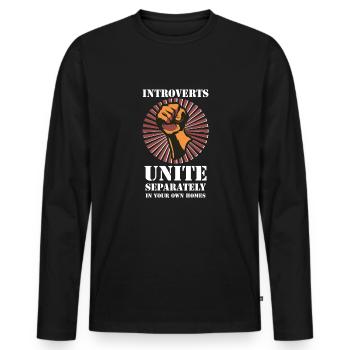 Introvert schuechtern - Männer Premium Bio Langarmshirt - Schwarz - Vorne - Nico (187cm)