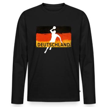 Team Deutschland Handball Fan Trikot Geschenk - Männer Premium Bio Langarmshirt - Schwarz - Vorne - Nico (187cm)