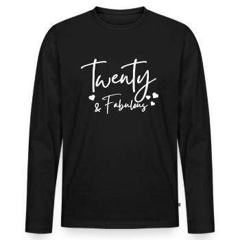 twenty fabulous - Men's Premium Organic Long Sleeve Shirt - black - Front - Nico (187cm)