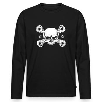Échafaudages - T-shirt manches longues Premium bio Homme - noir - Devant - Nico (187cm)