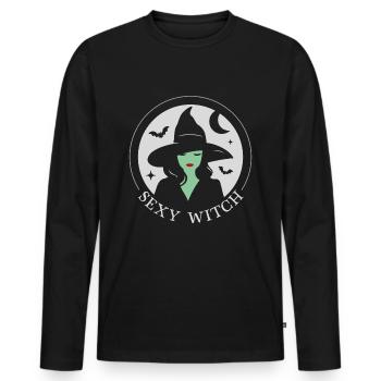 Sexy Witch - Men's Premium Organic Long Sleeve Shirt - black - Front - Nico (187cm)