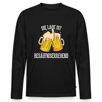 Die Lage ist Besäufniserregend Bier trinken - Männer Premium Bio Langarmshirt - Schwarz - Vorne - Nico (187cm)