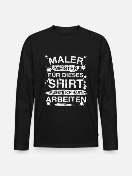 Maler Malermeister Handwerker Geschenk - Männer Premium Bio Langarmshirt - Schwarz