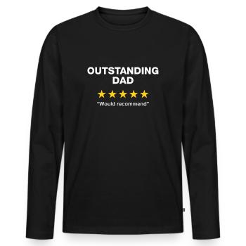 Hervorragende Dad Bewertung - Männer Premium Bio Langarmshirt - Schwarz - Vorne - Nico (187cm)