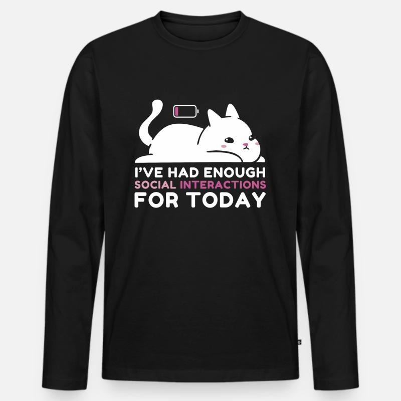 Genügend soziale Interaktionen - Männer Premium Bio Langarmshirt - Schwarz