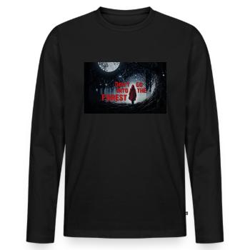 Don't go into the forest - Männer Premium Bio Langarmshirt - Schwarz - Vorne - Nico (187cm)
