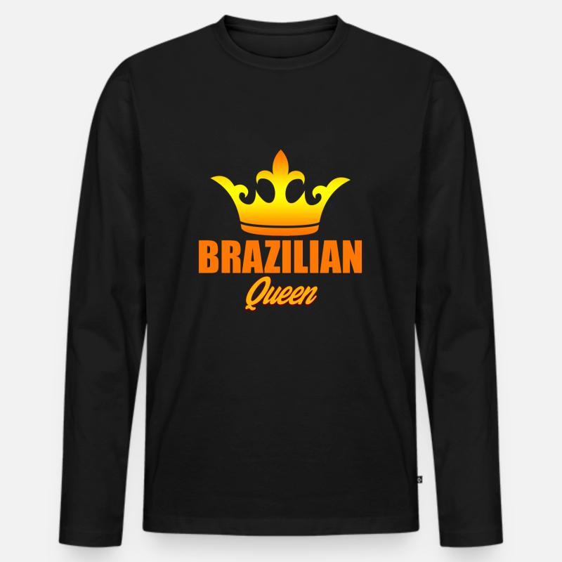 Brasilien - Männer Premium Bio Langarmshirt - Schwarz