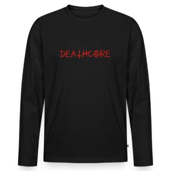 Metalhead Deathcore Shirt Demonic Aesthetic - Men's Premium Organic Long Sleeve Shirt - black - Front - Nico (187cm)