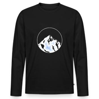 glaciers de glace bleue - T-shirt manches longues Premium bio Homme - noir - Devant - Nico (187cm)