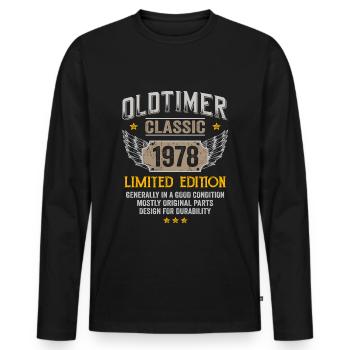 Birthday 1978 Classic Limited Edition 1978 - Men's Premium Organic Long Sleeve Shirt - black - Front - Nico (187cm)