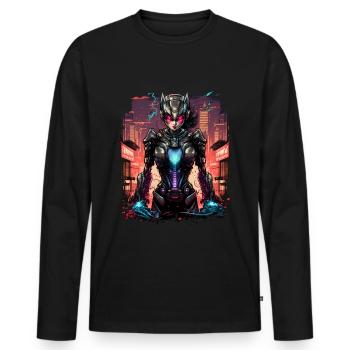 Gamer Science Fiction Fantasy Gambler Gift Idea - Men's Premium Organic Long Sleeve Shirt - black - Front - Nico (187cm)