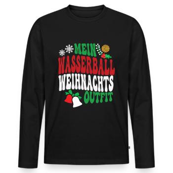 Wasserball Weihnachten Wasserballspieler XMAS - Männer Premium Bio Langarmshirt - Schwarz - Vorne - Nico (187cm)
