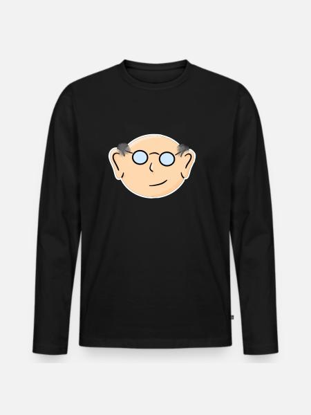 Grandpa drawing gift gift idea grandparents - Men's Premium Organic Long Sleeve Shirt - black