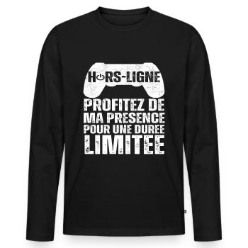 Hors-ligne cadeau pour gamer humour gaming cadeau - T-shirt manches longues Premium bio Homme - noir - Devant - Nico (187cm)