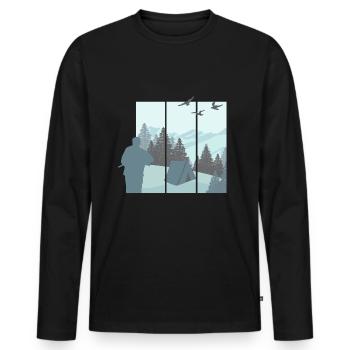 Tents and nature - Men's Premium Organic Long Sleeve Shirt - black - Front - Nico (187cm)