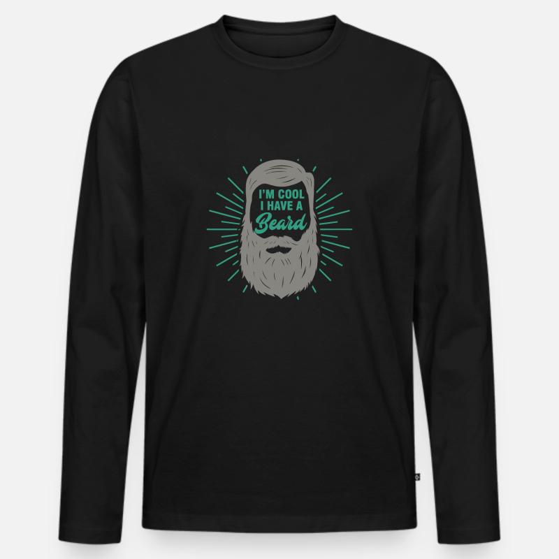 Cooler Bart - Männer Premium Bio Langarmshirt - Schwarz