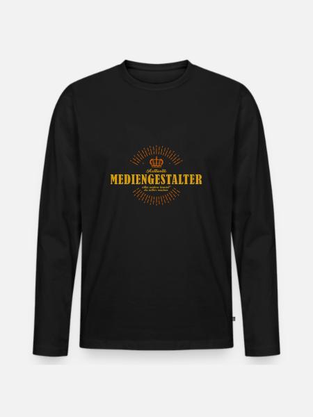 Mediengestalter - Männer Premium Bio Langarmshirt - Schwarz