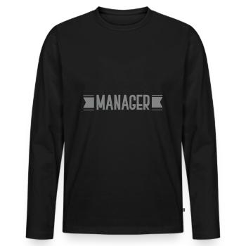 Manager - Männer Premium Bio Langarmshirt - Schwarz - Vorne - Nico (187cm)