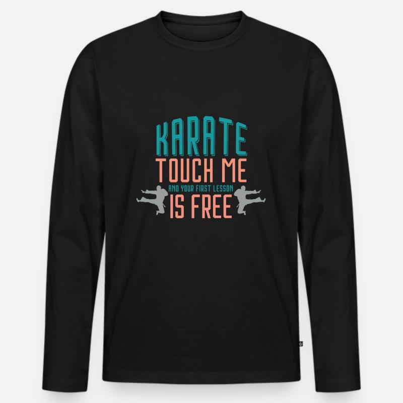 Karate - Männer Premium Bio Langarmshirt - Schwarz