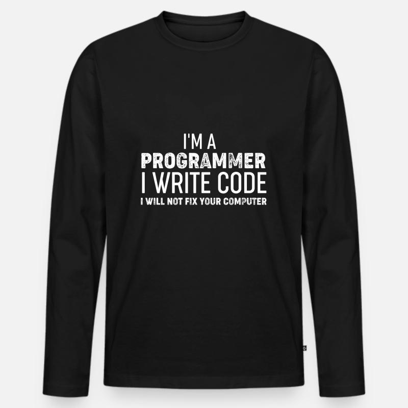 Programmierer - Männer Premium Bio Langarmshirt - Schwarz
