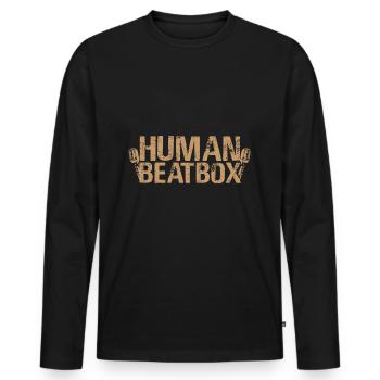 Beatbox - Männer Premium Bio Langarmshirt - Schwarz - Vorne - Nico (187cm)