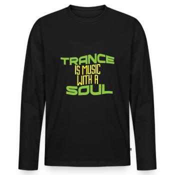 trance - Men's Premium Organic Long Sleeve Shirt - black - Front - Nico (187cm)