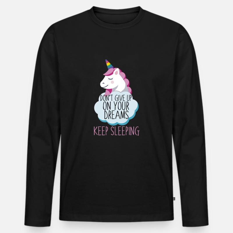 Keep Sleeping - Männer Premium Bio Langarmshirt - Schwarz