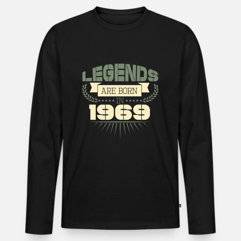 1969 - Männer Premium Bio Langarmshirt - Schwarz
