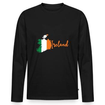 Irlande - T-shirt manches longues Premium bio Homme - noir - Devant - Nico (187cm)